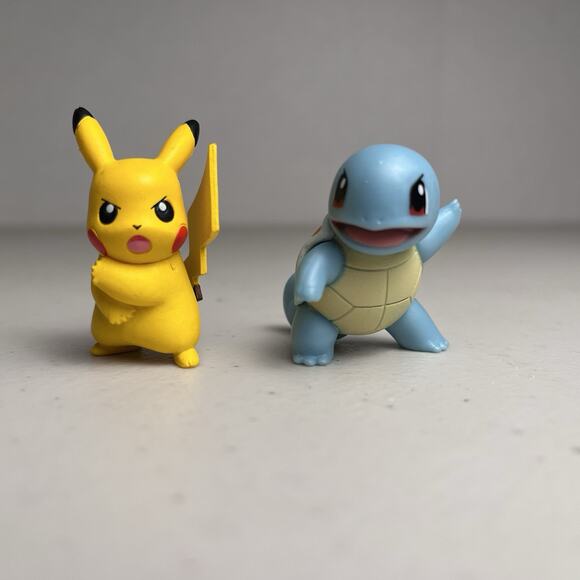 Pokemon Squirtle Pikachu Mini Figure Tomy Nintendo Toy Collectible Anime 1.5" - Picture 2 of 16